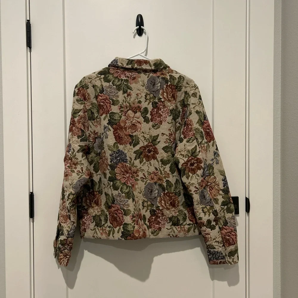 PacSun Cream and Red Bomber Jacket with Ribbed Accents - Picture 2 of 2
